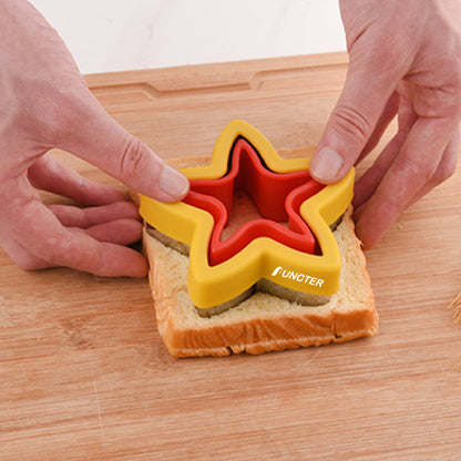 2 Layers Star-Shaped Sandwich Cutter Sandwich Sealer Cutter Crustless Sandwich Maker for Lunchbox