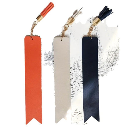 PU Leather Bookmark Classic Stitched Bookmark Page Markers Reading Gifts W/ Tassels