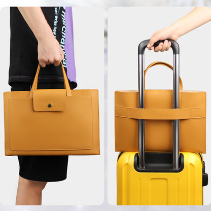 PU Leather 13" Laptop Bag Laptop Sleeve With Carrying Handle For Men And Women