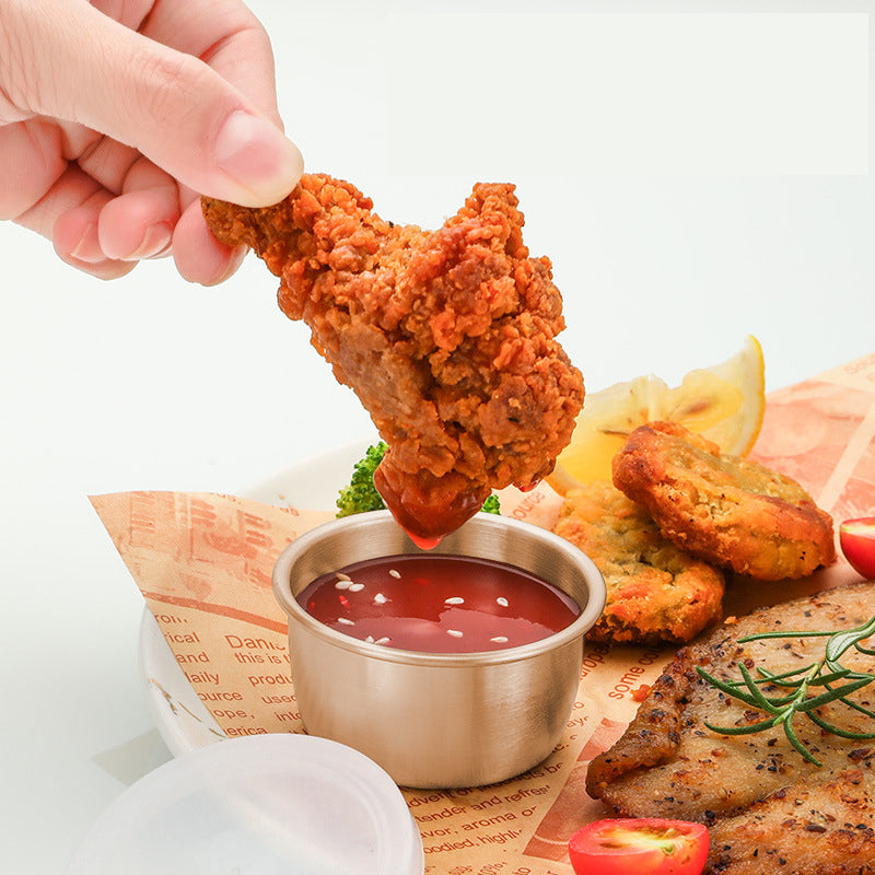 1.3 oz. Capacity Sauce Cup: 304 Stainless Steel Body With Transparent LDPE Lid Rose Gold