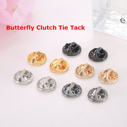 Custom Red Rose Shaped Cute Enamel Lapel Pins Brooch Pin Badge W/Butterfly Clutch Tie Tack