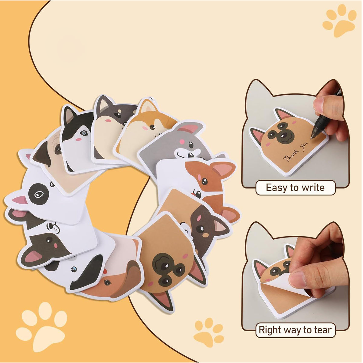 30 Sheets Custom Paper Cute Dog Sticky Notes Memo Pads