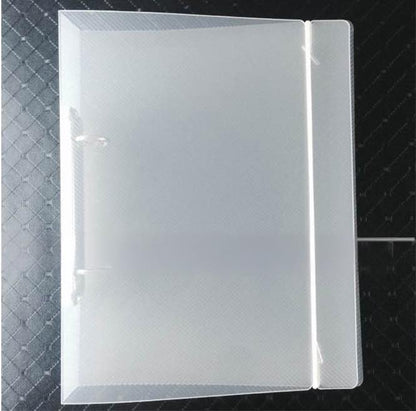 A5 Clear Hard Cover Round Ring Binders 2-Ring Binder Document Folder W/ Elastic Band