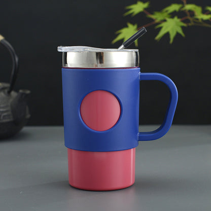 13 oz /400ml Coffee Mug Camping Mug Travel Tumbler Cup Insulated Water Bottle with Straw