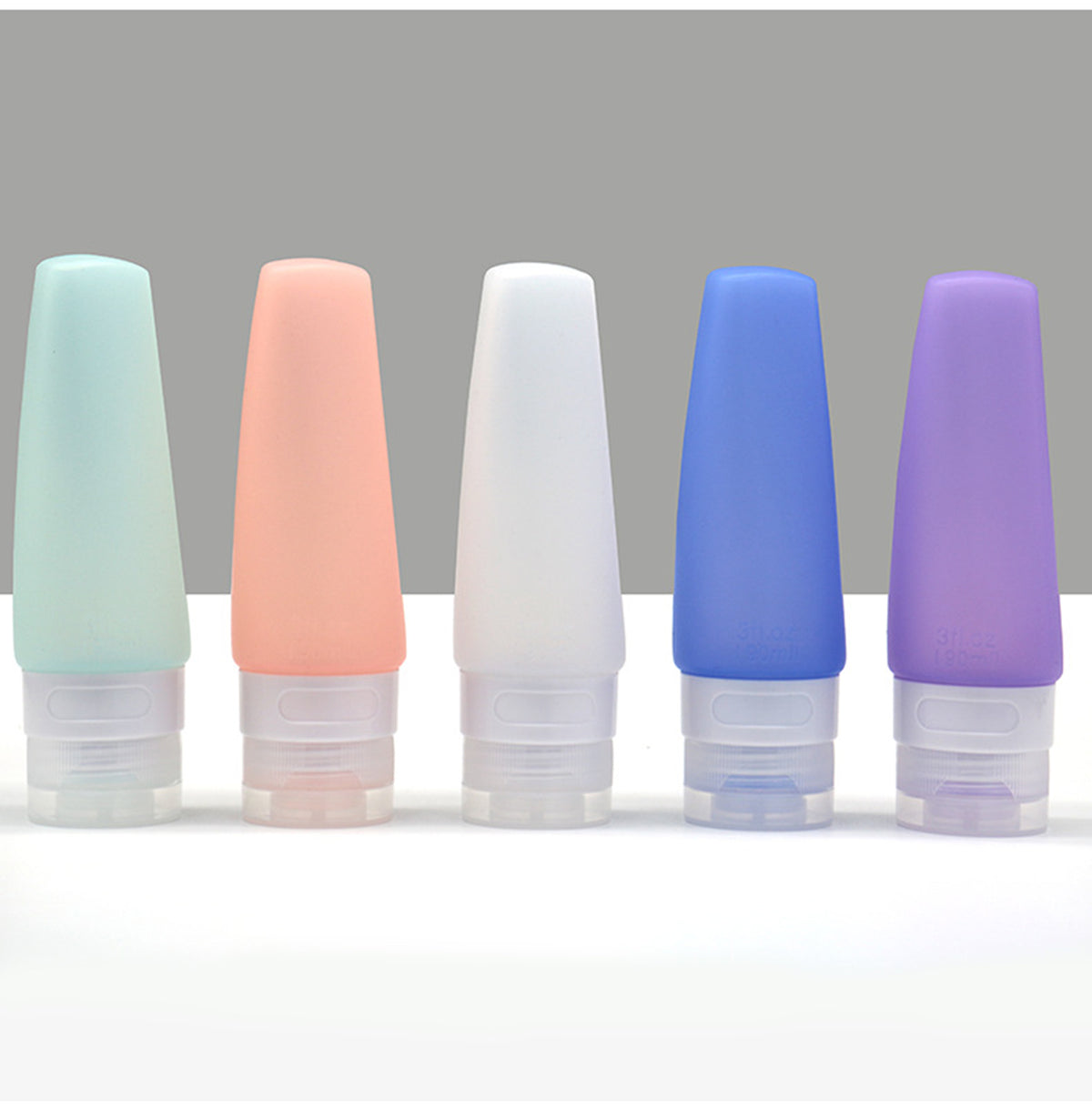 3 OZ Silicone Travel Refillable Bottles, Travel Size for Shampoo,Conditioner,Lotion,Toilet