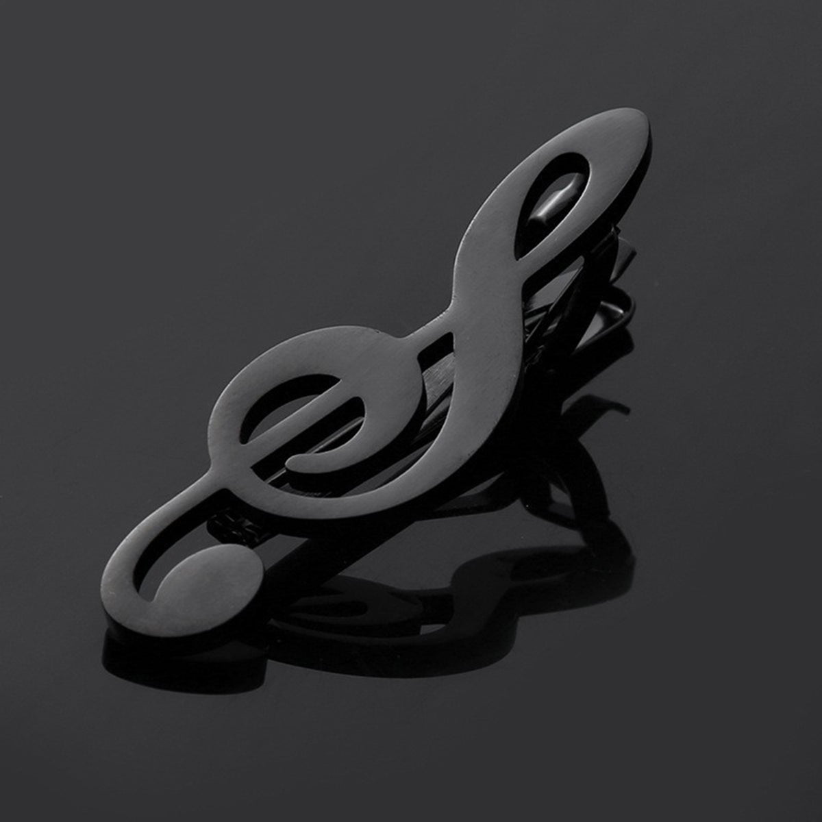Stainless Steel Musical Note Shape Tie Clip for Men