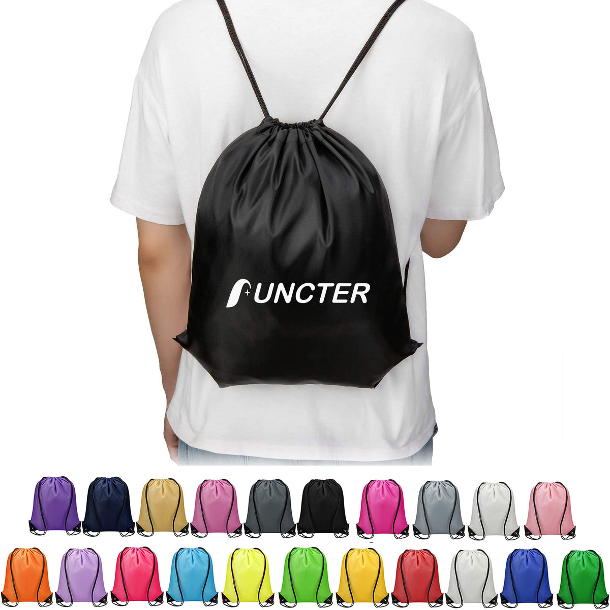 7.8 x 13" 210D Polyester Drawstring Backpack for Party Gym Sport Trip