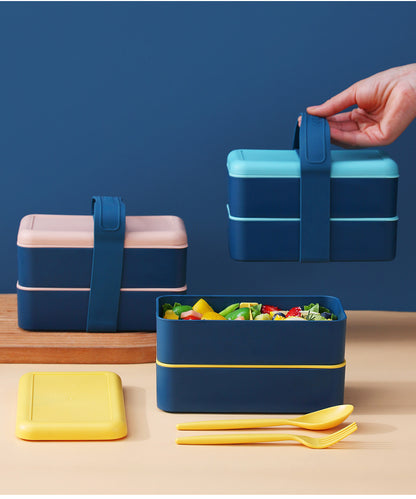 1440ml PP Material Bento Box Multi-layer Sealing Combination Basket Picnic Lunch Box(2 layer)