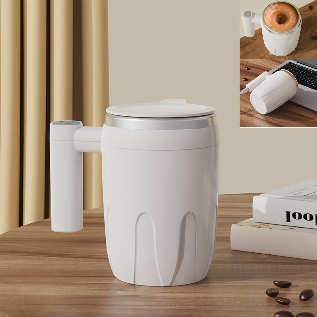 400 ml Mixing Cup 304 Stainless Steel Magnetization Cup Automatic Magnetic Cup Portable Coffee Cup