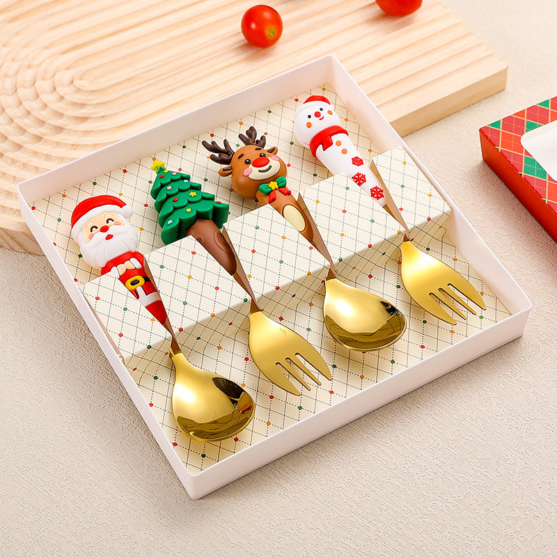 Stainless Steel Christmas Tableware 4 Piece Stainless Steel Flatware