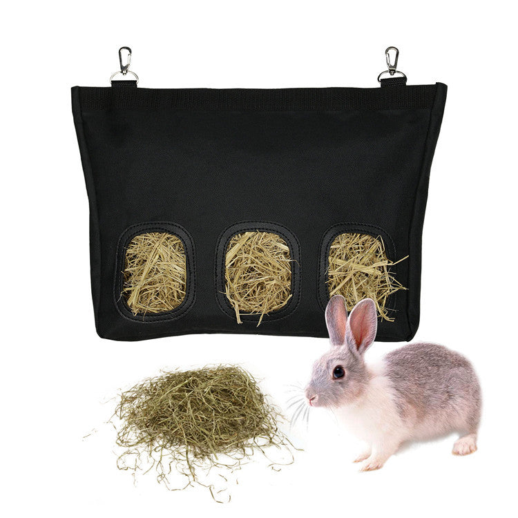 Three Holes 600D Oxford Rabbit Feeding Bag W/ Shoulder Strap