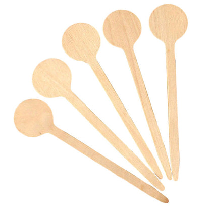 4" L Disposable Wood Round End Coffee Stick Beverage Stirrers
