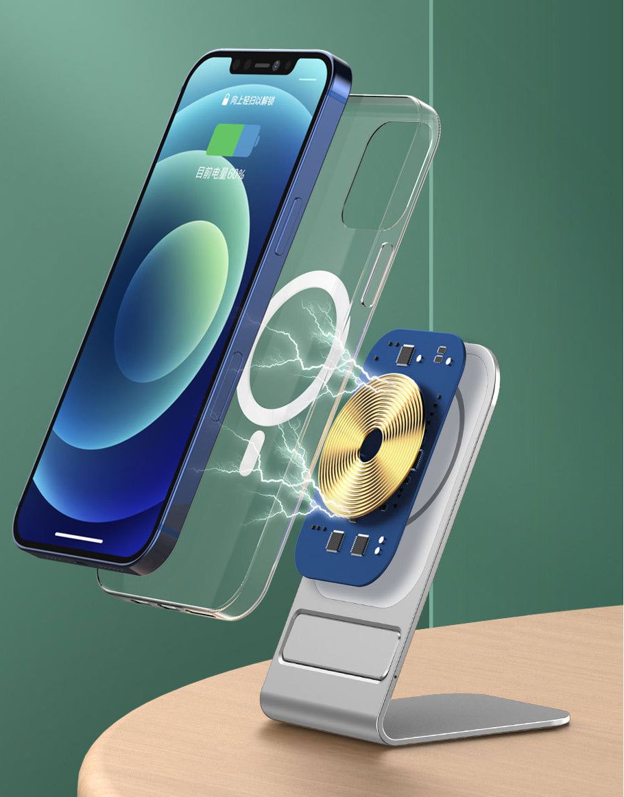 15W Magnetic Wireless Charger Station Aluminum Phone Holder