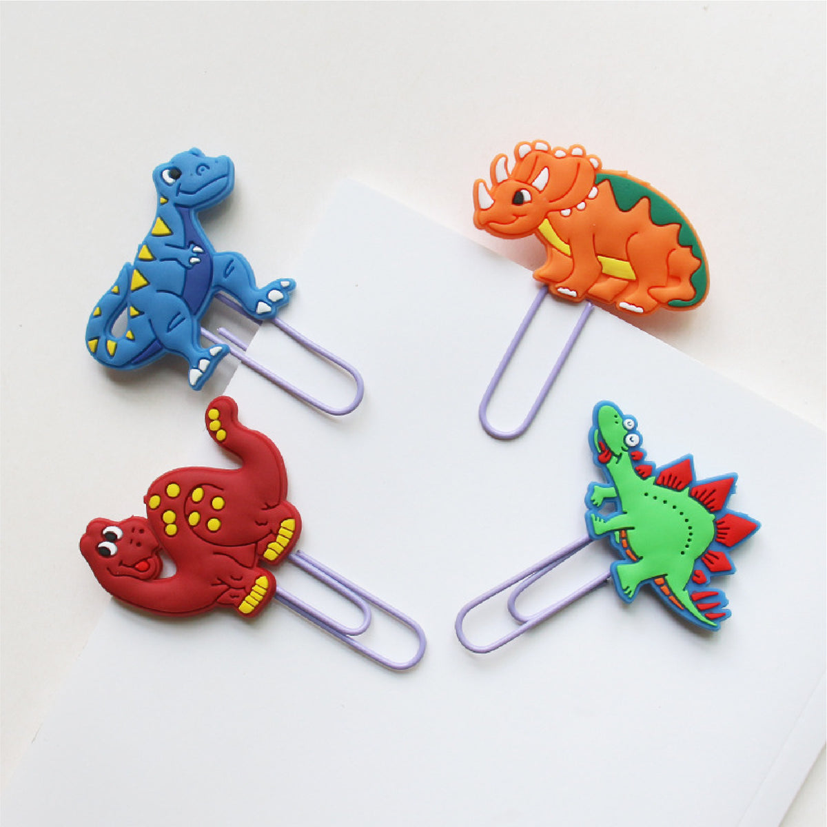 Custom Shaped Dinosaur Paper Clip Paper Clasp PVC Paperclip Cute Bookmark