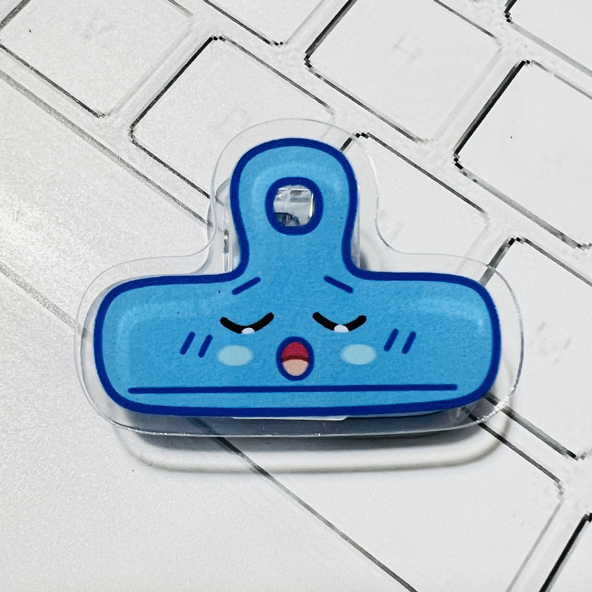 Cute Emoji Acrylic Album Memo Clip Bag Binder Sealing Clip Food Bag Clamp-Two Sides Printing