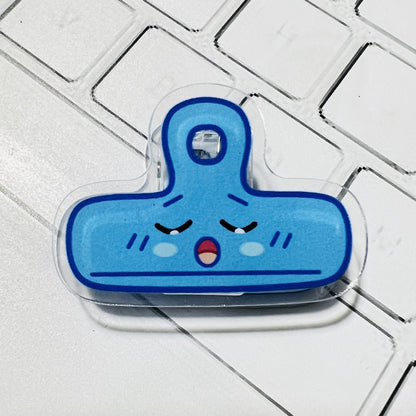Cute Emoji Acrylic Album Memo Clip Bag Binder Sealing Clip Food Bag Clamp-Two Sides Printing