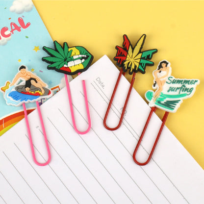 Custom Shape Bookmark Summer Surfing Paper Clip Paper Clasp