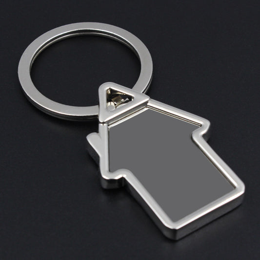House Shape Metal Keychain