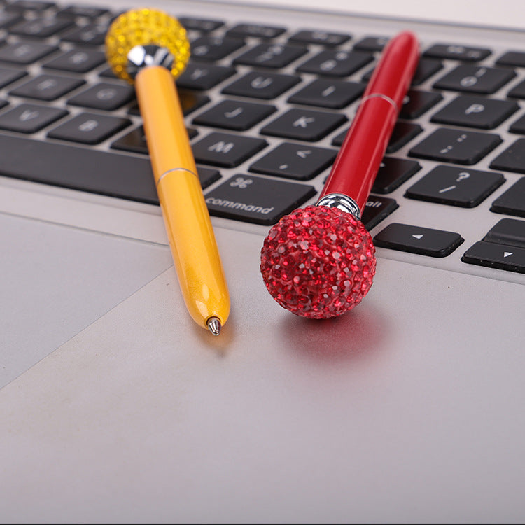 Crystal Jewel Pen Bling Metal Design Retractable Ballpoint Pen