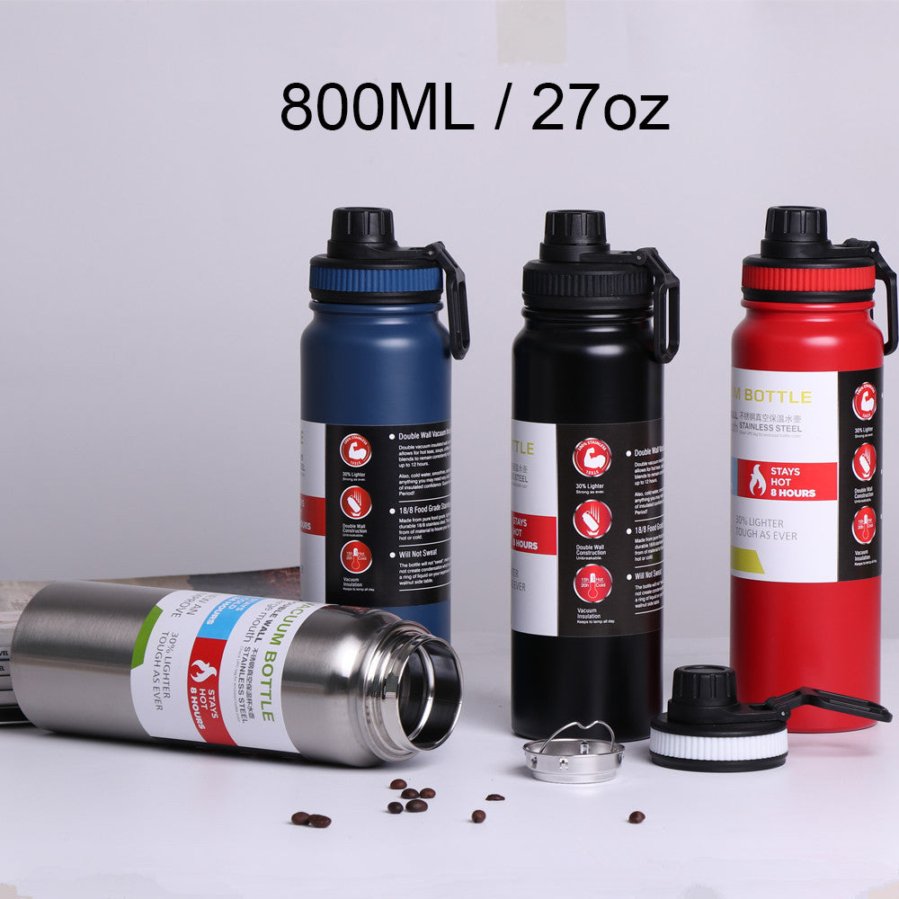 800ML/27oz 304 Stainless Steel Tumbler Vaccum Insulated Water Bottle For Outdoor Home Office Or Car