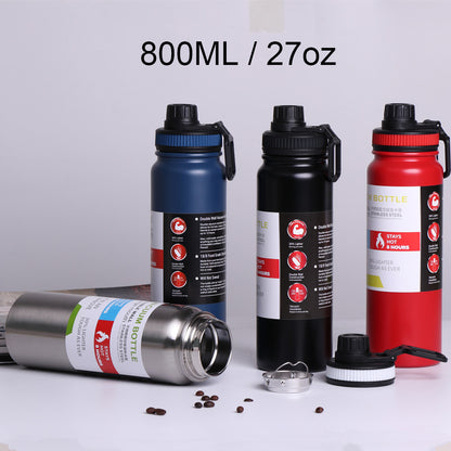 800ML/27oz 304 Stainless Steel Tumbler Vaccum Insulated Water Bottle For Outdoor Home Office Or Car
