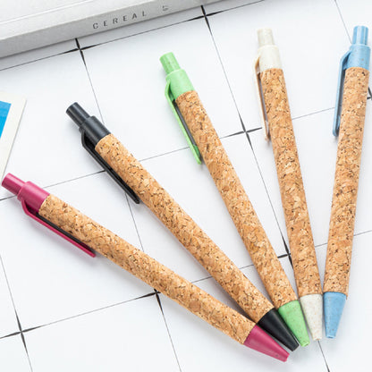 Cork Pen Eco Friendly Ballpoint Pen Recycled Wheat Straw Pen for Office, School