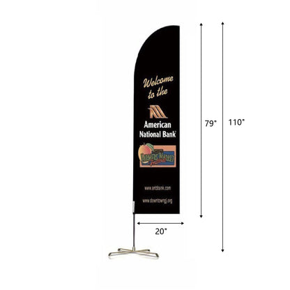 110" x 20" Advertising Feather Flag 9' Double Sided Flag Pole Kit Set Kit Iron Cross Base