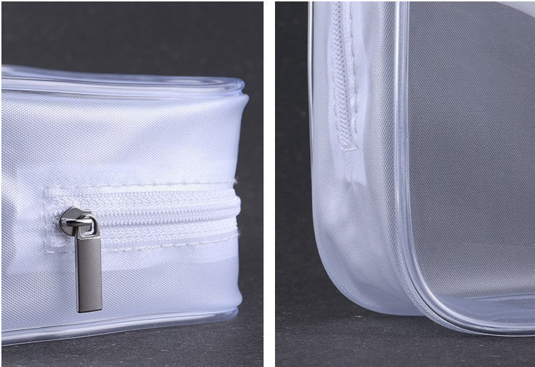 PVC Zippered Toiletry Carry Pouch 9.06''L 2.75''W 6.30''H (X Large)