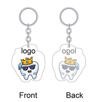 Acrylic Tooth-Shaped Keychain