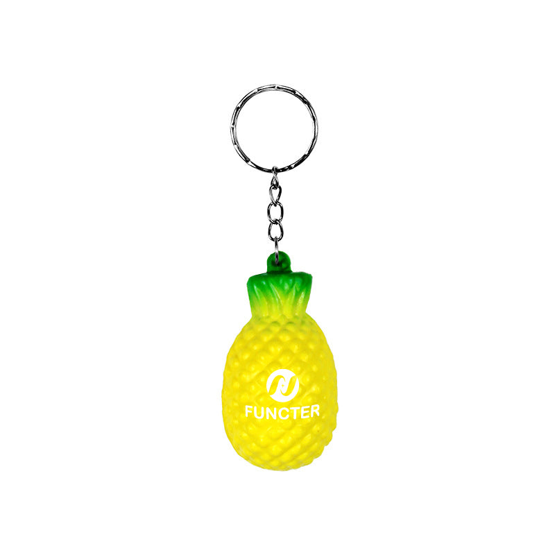 Simulated Pineapple Stress Reliever Ball Keychain
