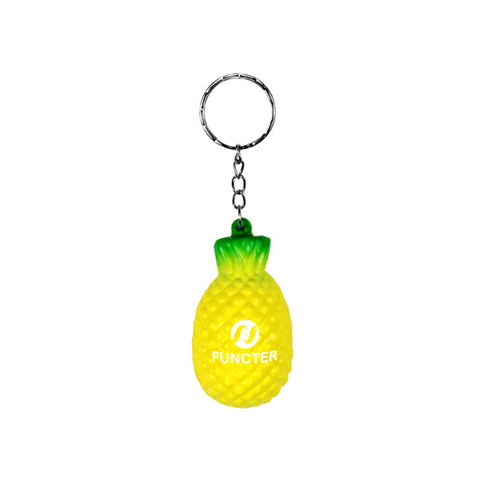 Simulated Pineapple Stress Reliever Ball Keychain