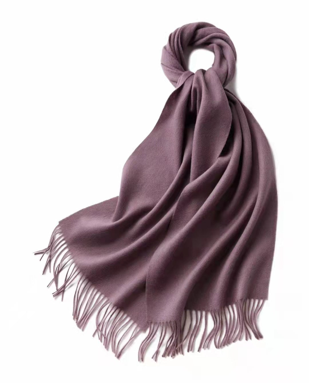 71" 100% Lamb Wool Plain Scarf Warm Autumn Winter Scarf Solid Color Fringed Wool Scarf
