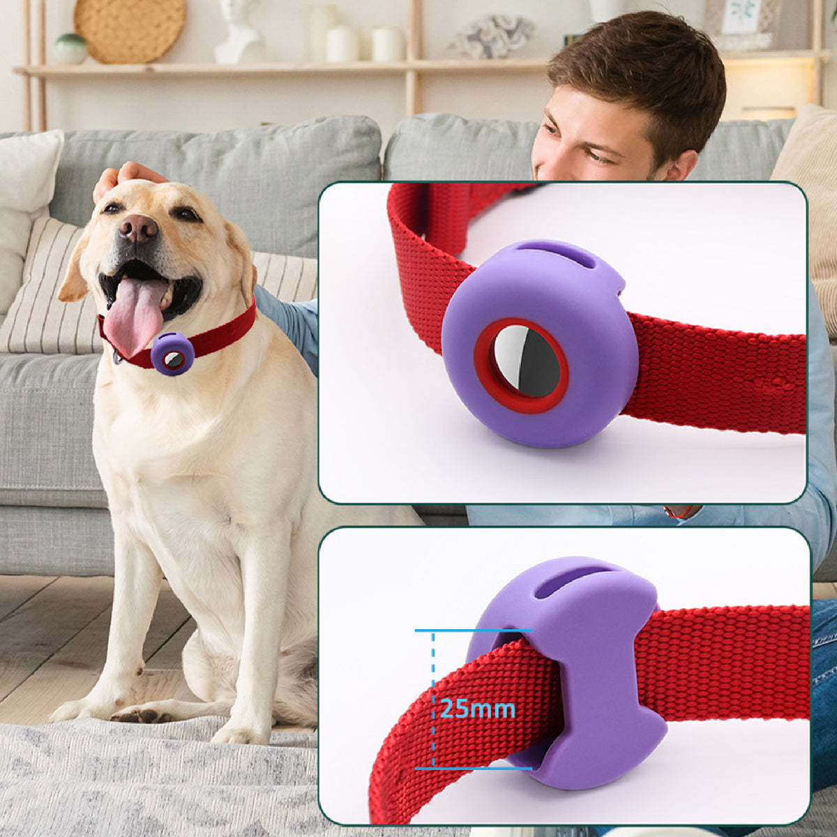 Holder for Dog Collar Silicone Case Cover for Pet Collar Loop