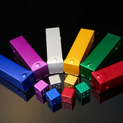 Portable Aluminum Alloy 5 Pcs Dice Game Set w/ Metal Container