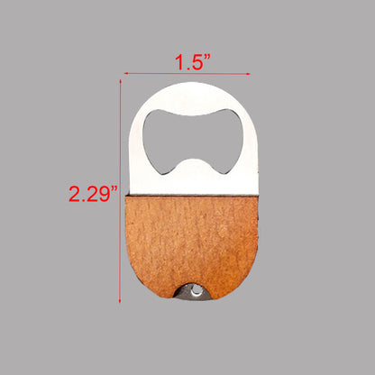 Oval Shape Wood Handle Beer Opener Beverage Opener