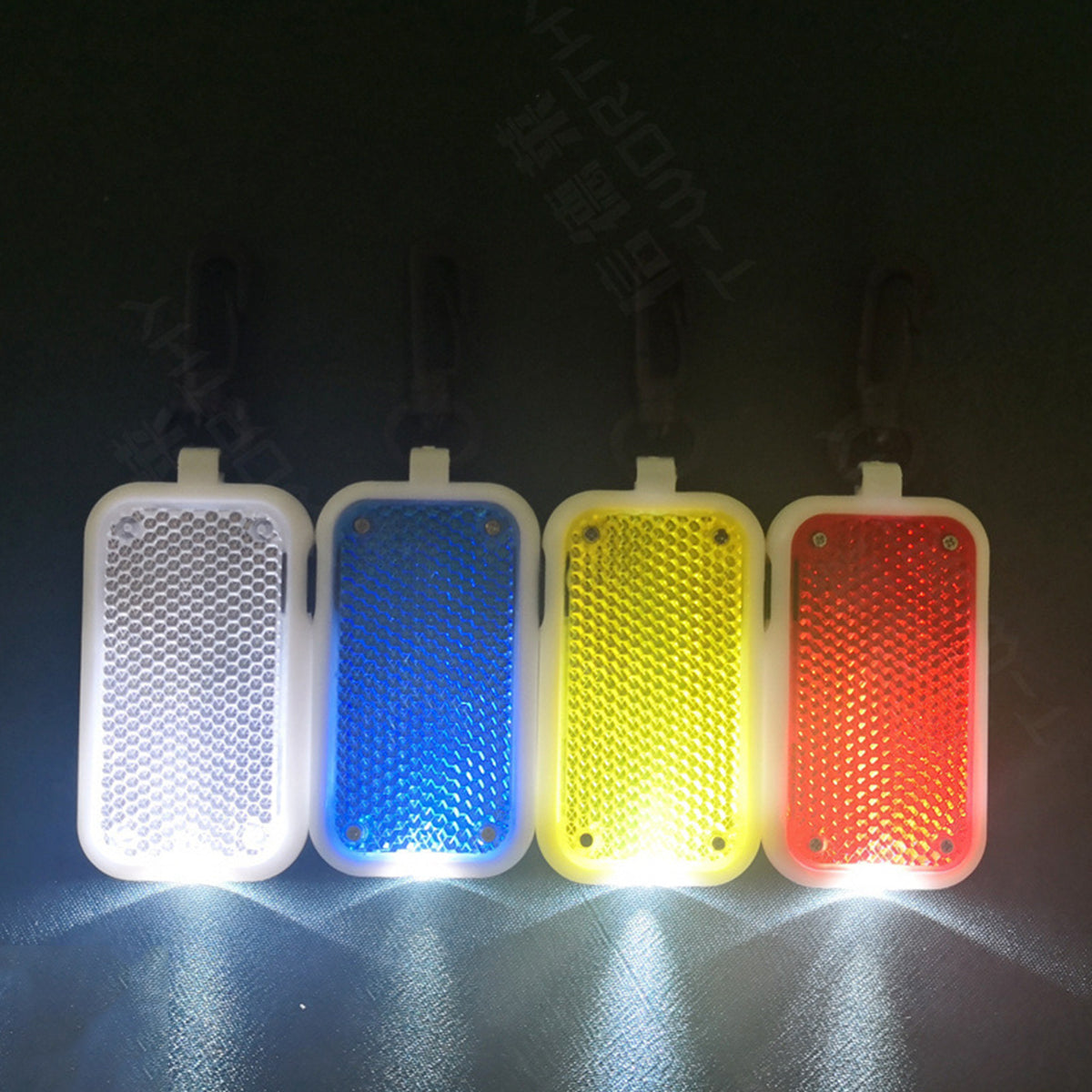 Rectangular Outdoor Cycling LED Warning Light Reflective Warning Light Keychain