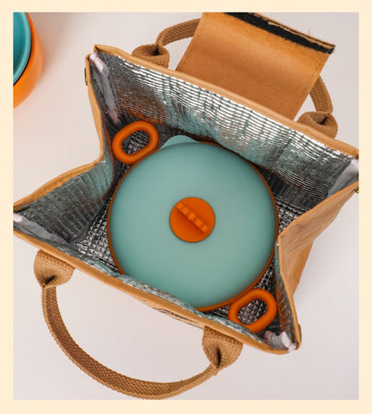 Kraft Paper Insulated Lunch Tote Bag