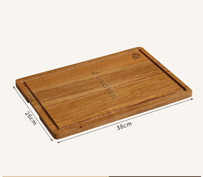 14.97" x 10.24" Acacia Wood Home Kitchen Cutting Board with Built-in Juice Sink