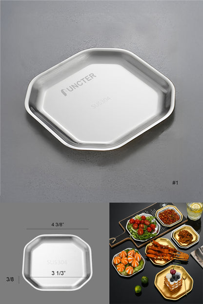 Stainless Steel Snack Seasoning Plate 4.7"