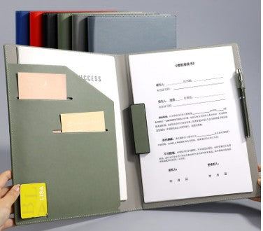 A4 Multi-Functional PU Document Organizer Folder W/Pen Loop