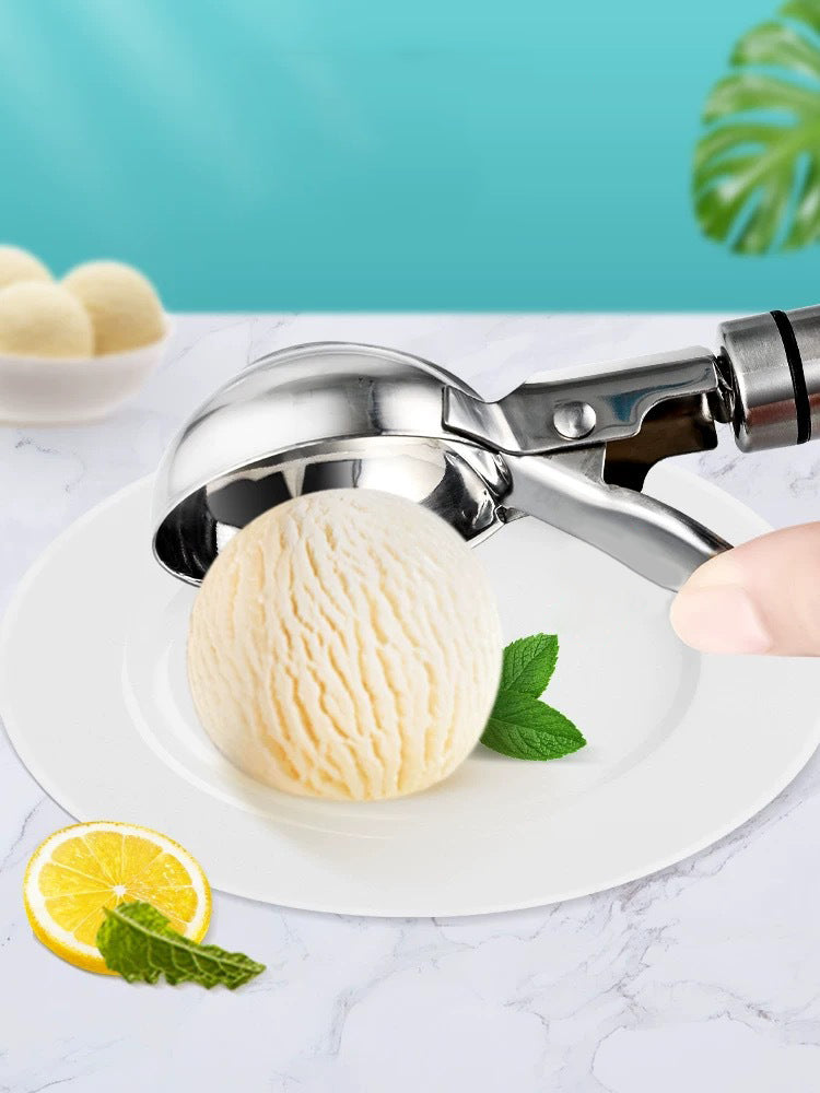 304 Stainless Steel Ice Cream Scoop with Trigger Release Heavy Duty Ice Ball Maker