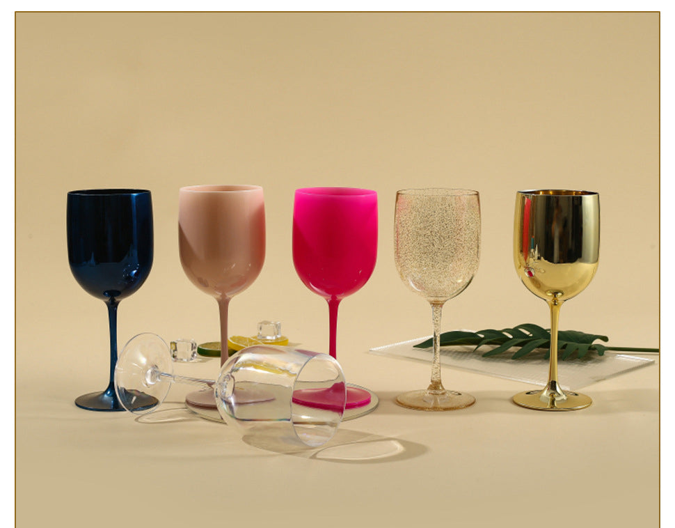 16 Oz. Electroplated Plastic Wine Glasses