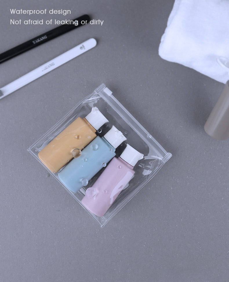 Custom Size 8 mil Thickness TPU Zippered Cosmetic Stand Up Bag Toiletry Makeup Bag Organizer Pouches