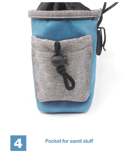 Multifunction 600D Oxford Dog Treat Bag Snack Pouch W/Built-in Poop Bag Dispenser