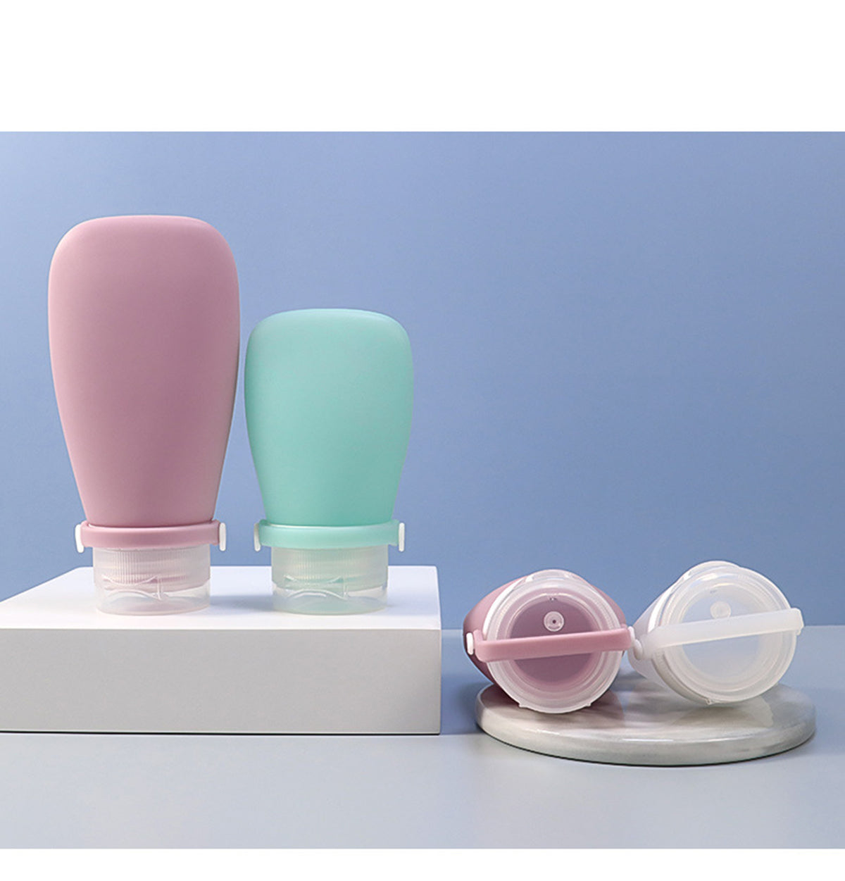 Silicone Travel Bottles for Toiletries, TSA-Approved Leak-Proof Refillable Travel Containers ( 2OZ )