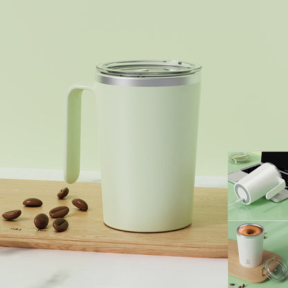 12 Oz. Stainless Steel Coffee Automatic Stirring Cup Coffee Mug Handle Cup