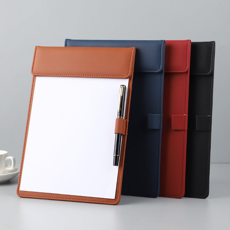 9.06" W x 13" H PU Leather Magnetic Clipboard w/Pen Holder
