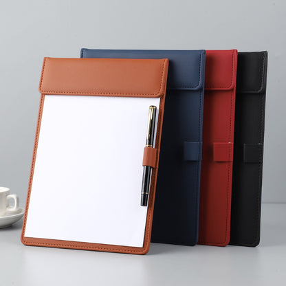 9.06" W x 13" H PU Leather Magnetic Clipboard w/Pen Holder