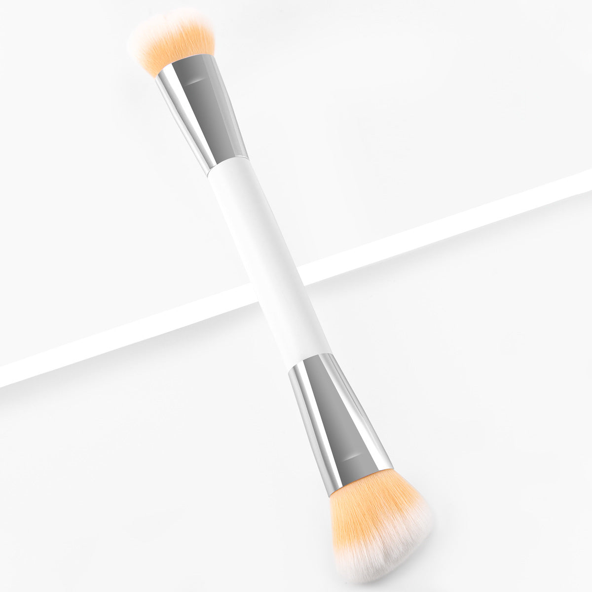 Double Ended Foundation Makeup Brush For Liquid, Cream, Blending, Buffing, Concealer