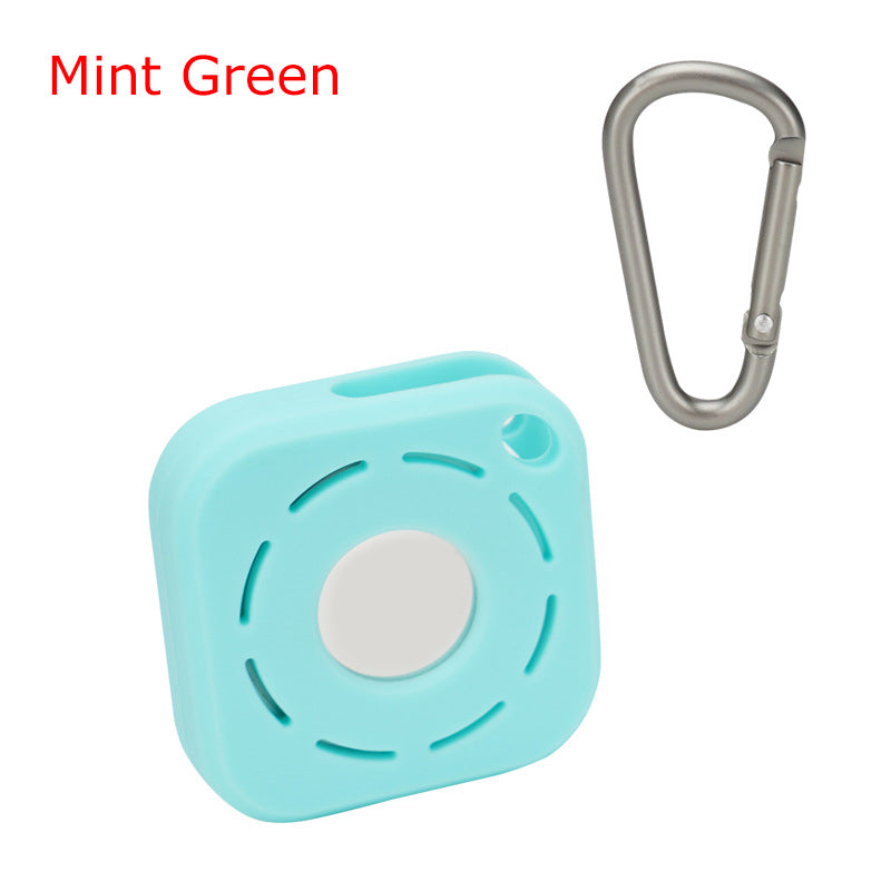 Square Silicone Key Tag Tracker Cover Access Card Sleeve Anti-Lost Protector Holder W/ Carabiner